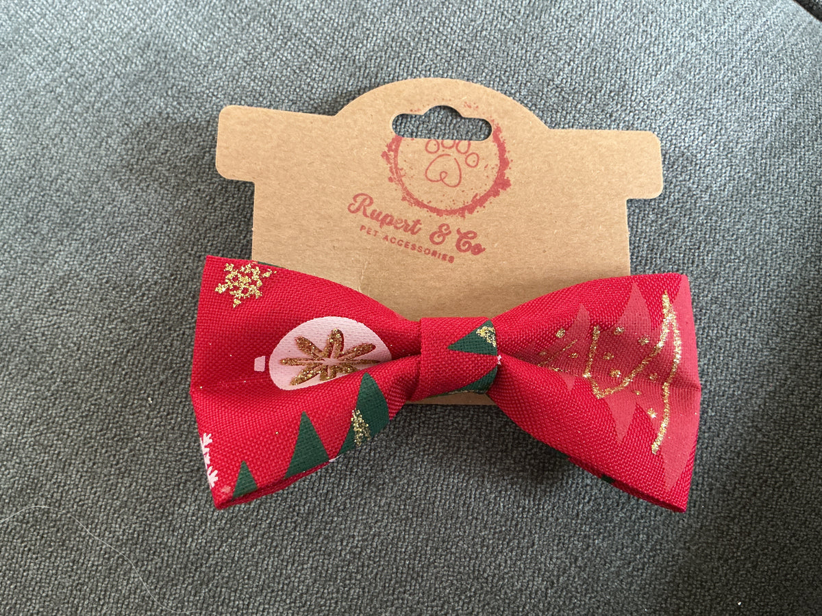 Christmas Dog Collar Bow Tie