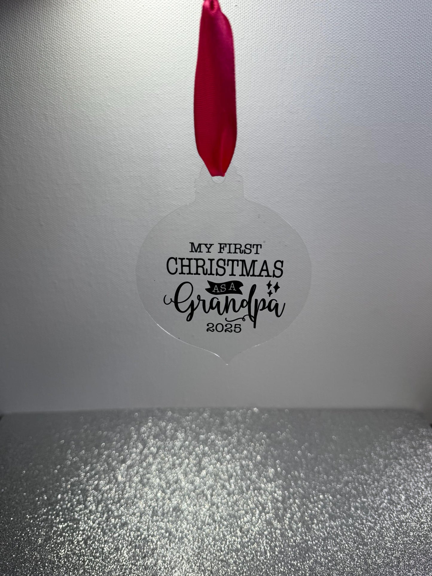 First Christmas as a Grandpa Tree Decoration – First Christmas Grandad– Grandparent Gift – Personalised 2025 Keepsake