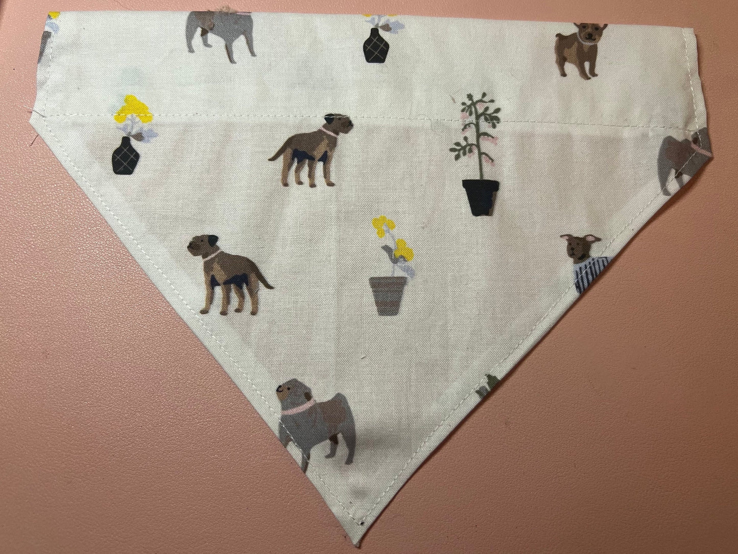 Spring/ Easter Dog Bandana with dogs and flowers