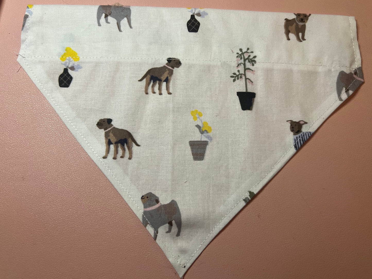 Spring/ Easter Dog Bandana with dogs and flowers