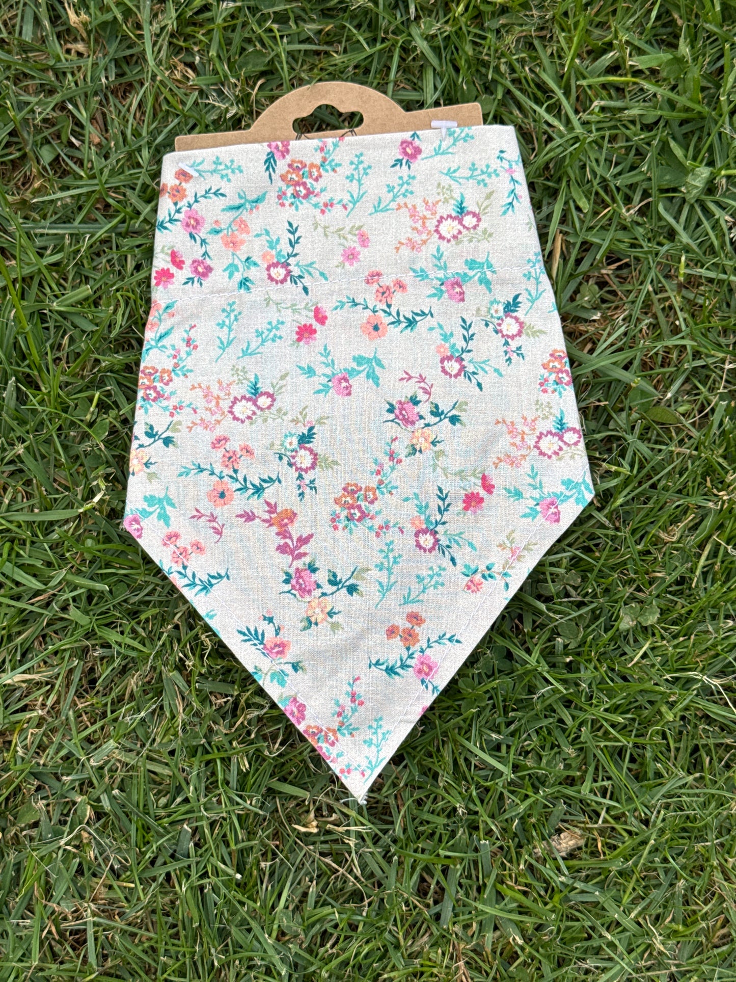 Beige Girly flower Dog bandana