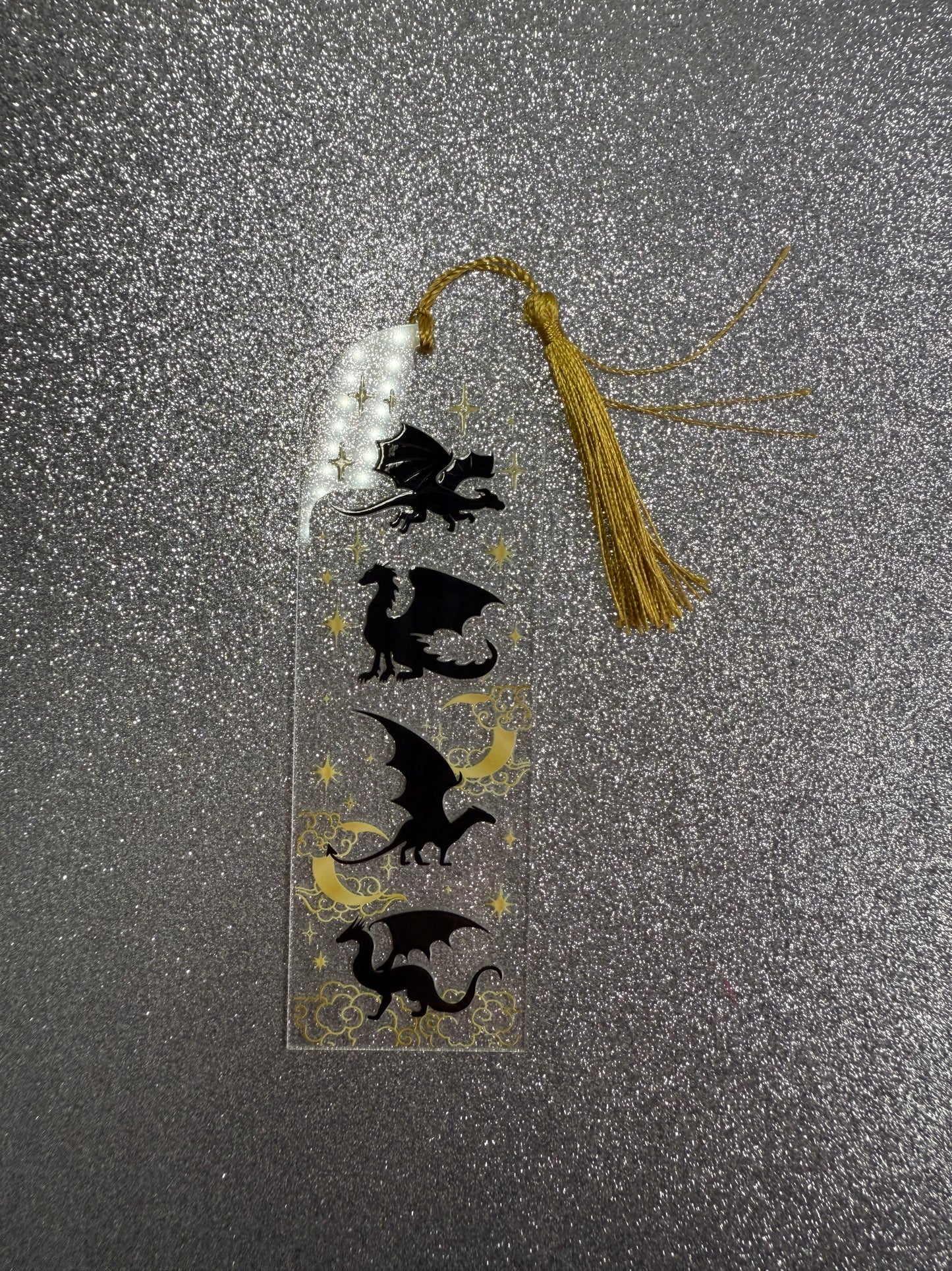 Black Dragon Fourth Wing Bookmark - 4 Dragons