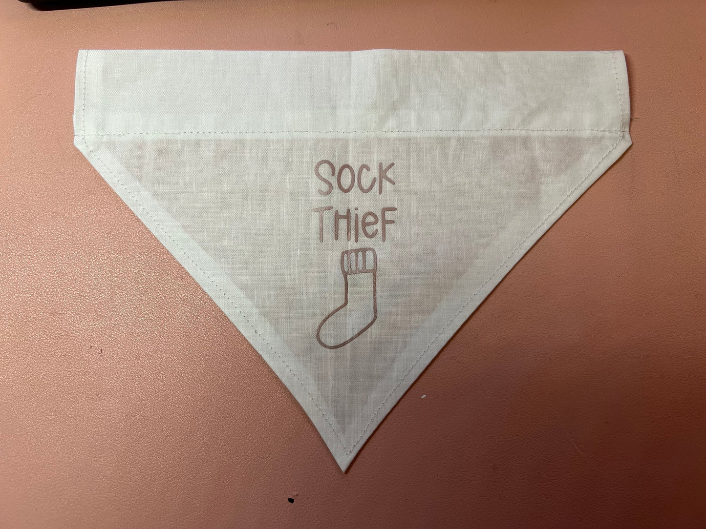 Sock thief Dog Bandana custom made and personalised