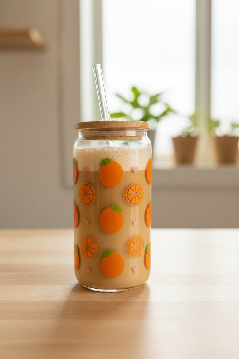 Oranges 16oz Tumbler with Bamboo Lid & Straw