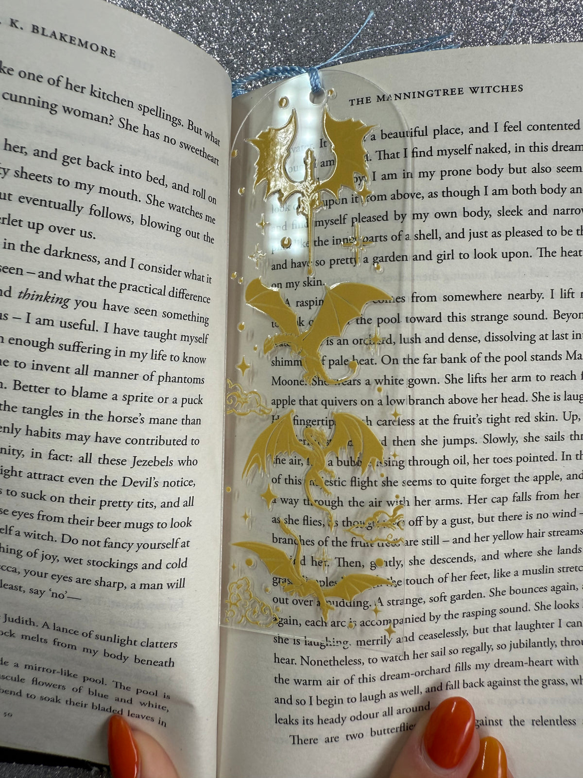 Gold Dragon Fourth Wing Bookmark - 4 Dragons