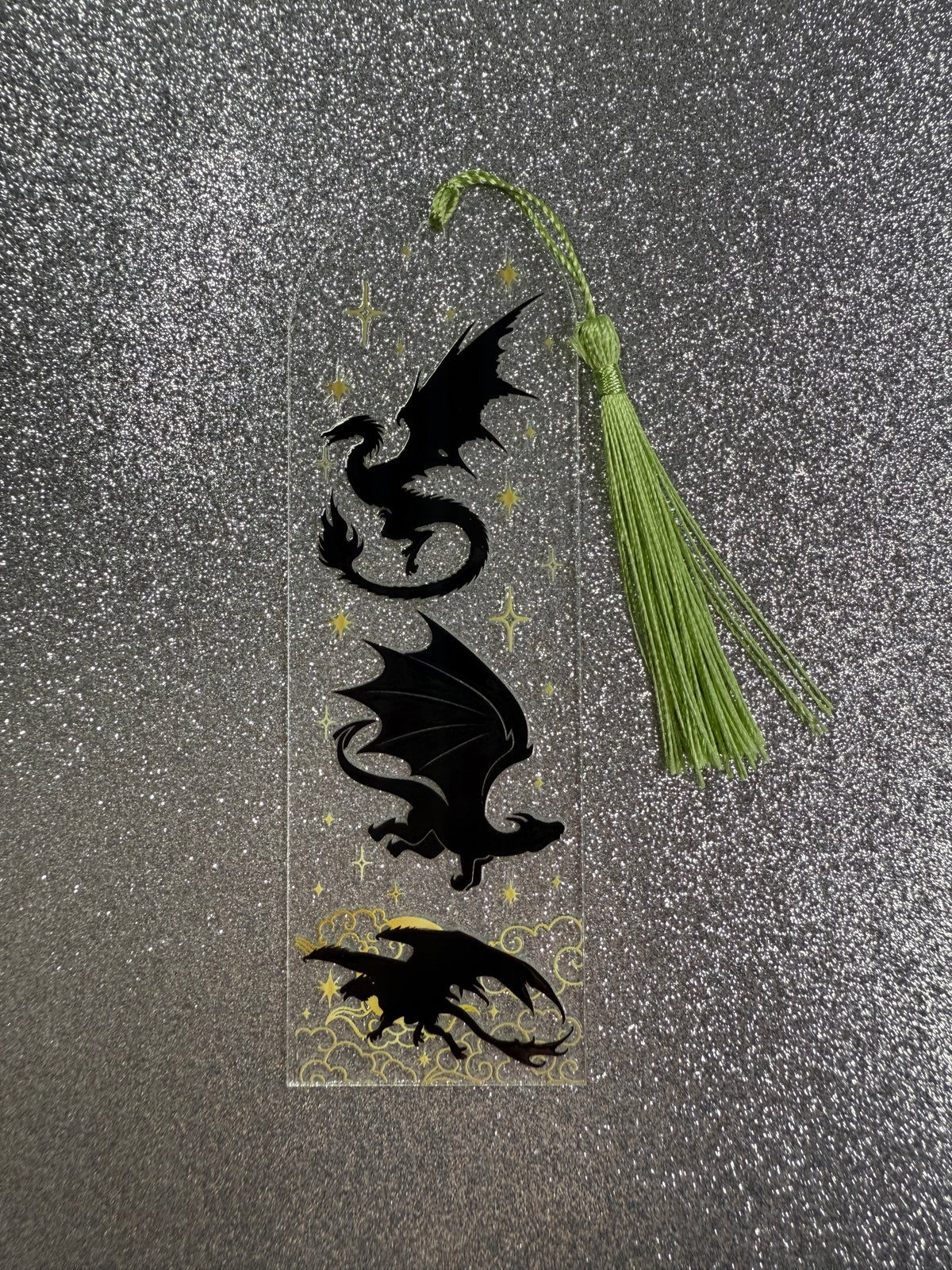 Black Dragon Fourth Wing Bookmark - 3 Dragons