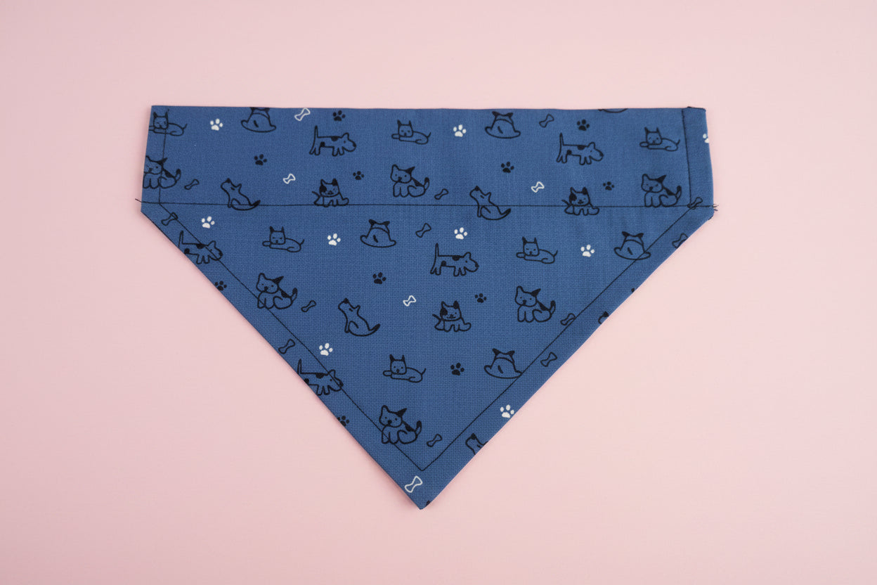 Navy Dog and Cat Dog bandana