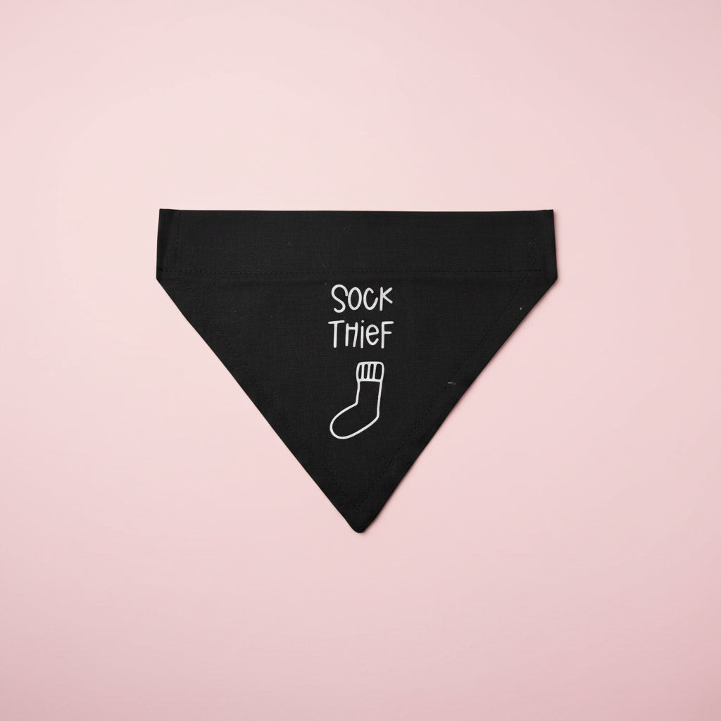 Sock thief Dog Bandana custom made and personalised