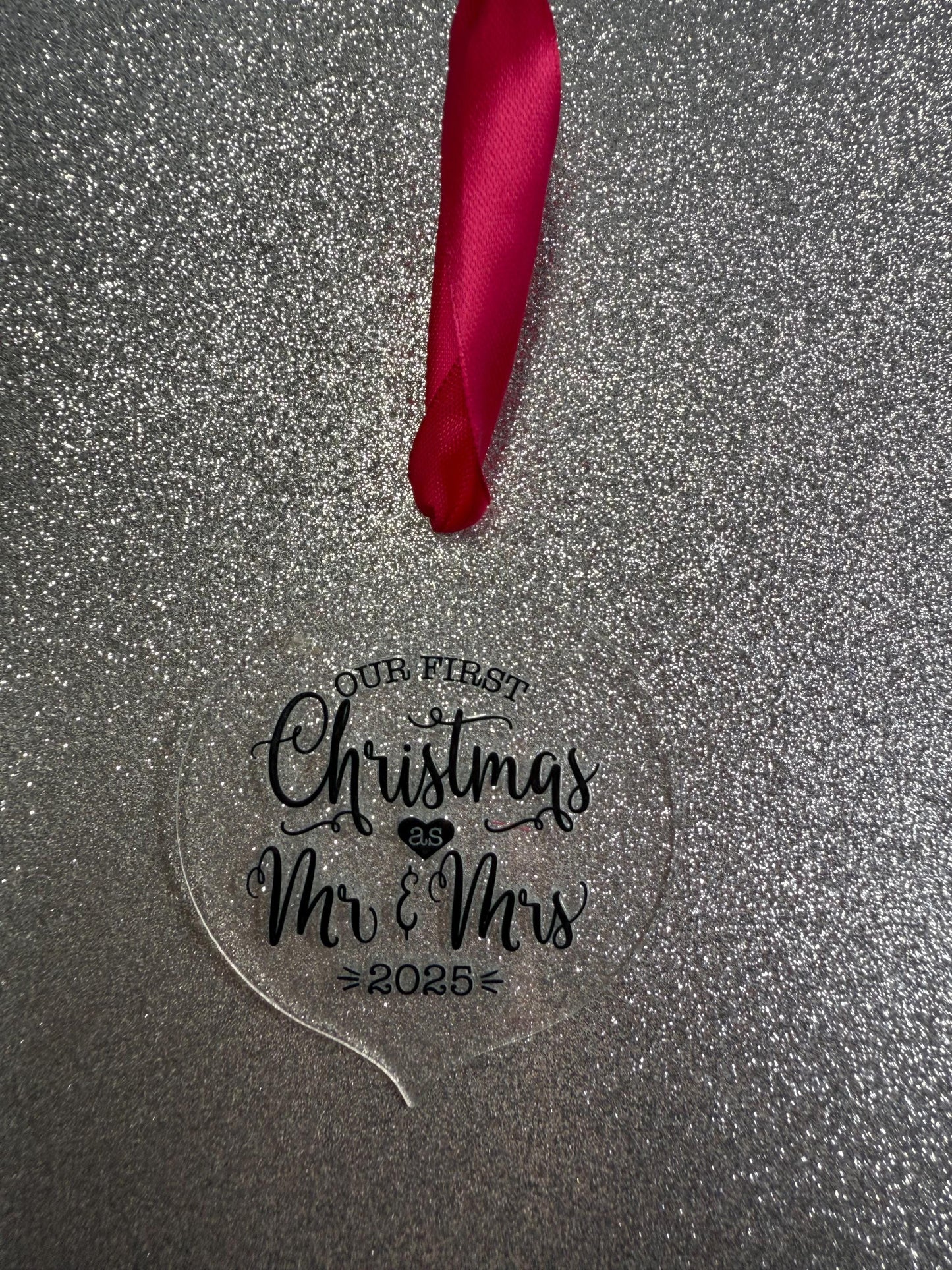 First Christmas as Mr and Mrs Tree Decoration – First Christmas Ornament – wedding Gift – Personalised Ornament – 2025 Keepsake