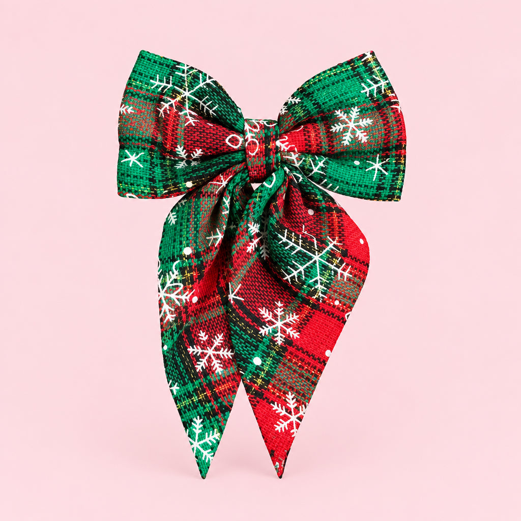 Large Christmas Dog Bow Tie | Festive Collar & Harness Bow | Christmas Dog Accessory | 5 Christmas Designs | Large Dog Bow | Slip On Bow