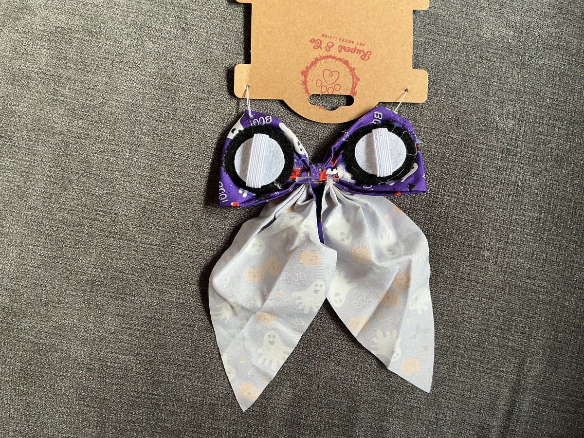 Spooky Halloween Dog Collar bow | Limited Edition Fabric Pet Accessory | Handmade Collar Decoration for Dogs