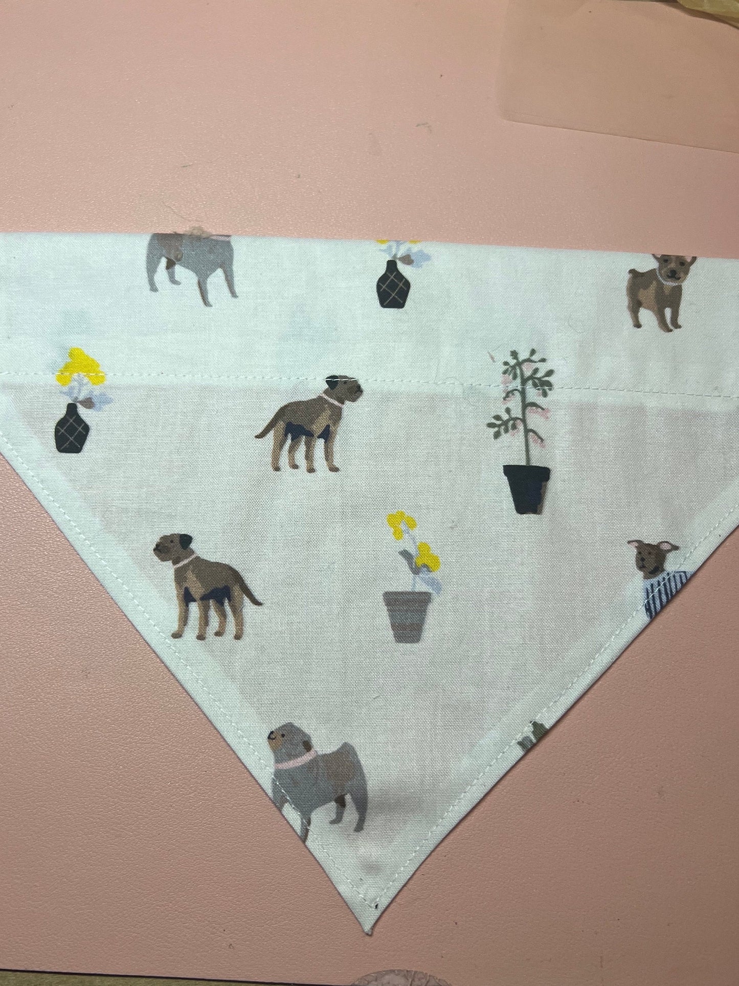 Spring/ Easter Dog Bandana with dogs and flowers