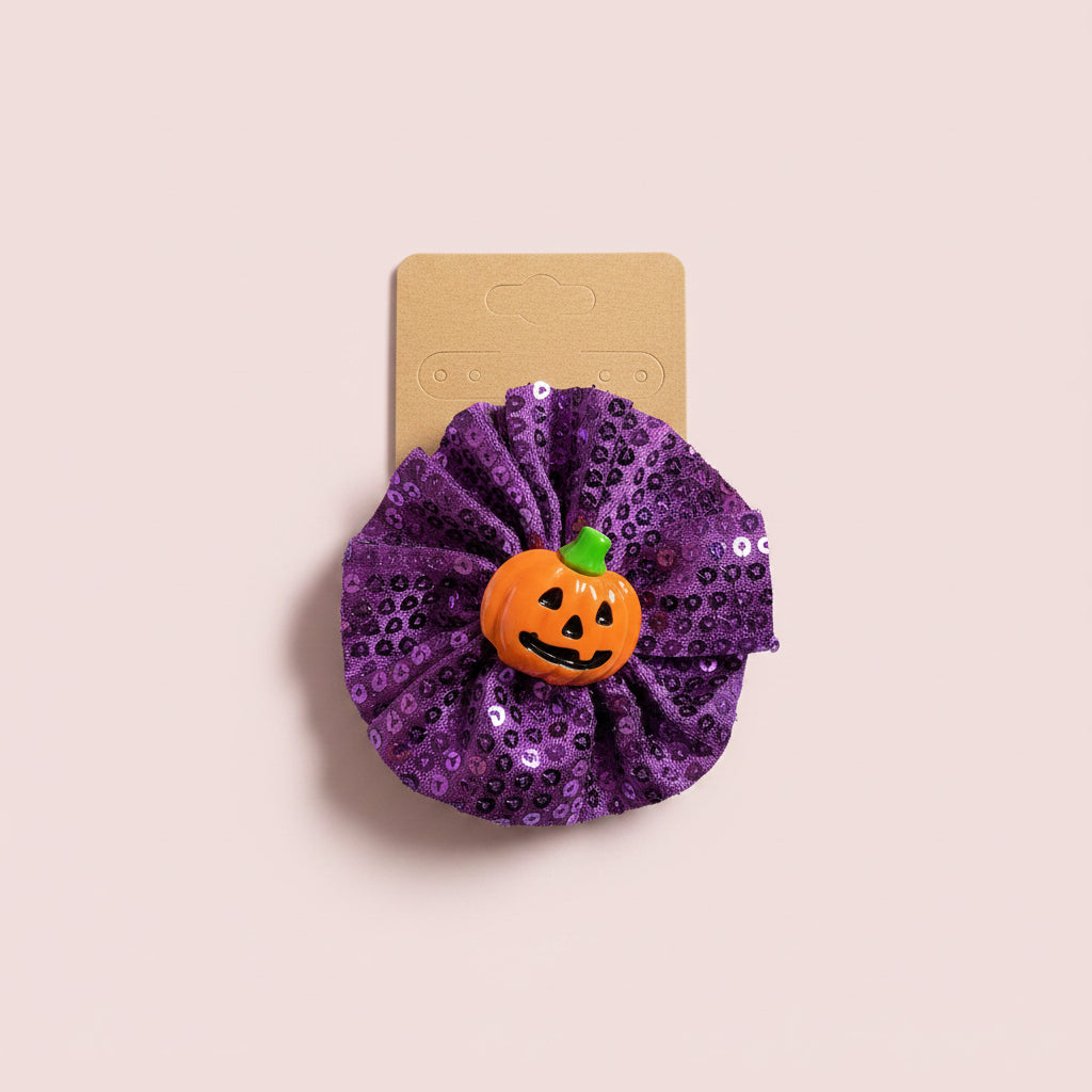 Halloween Dog Collar Bow | Limited Edition Pet Accessory | Ribbon Bow with Spooky Centerpiece | Festive Dog Collar Add-On |  Pet Costume