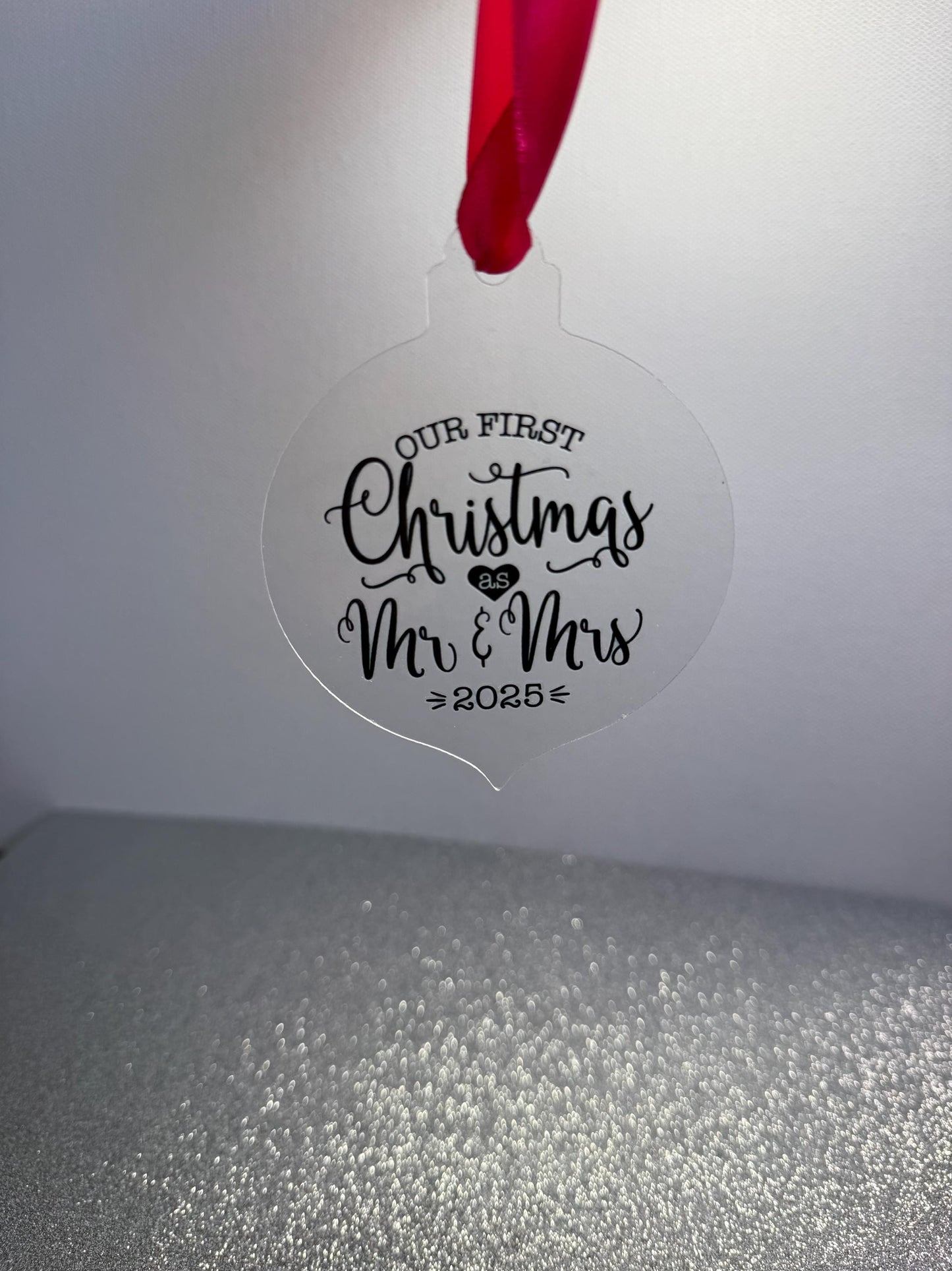 First Christmas as Mr and Mrs Tree Decoration – First Christmas Ornament – wedding Gift – Personalised Ornament – 2025 Keepsake