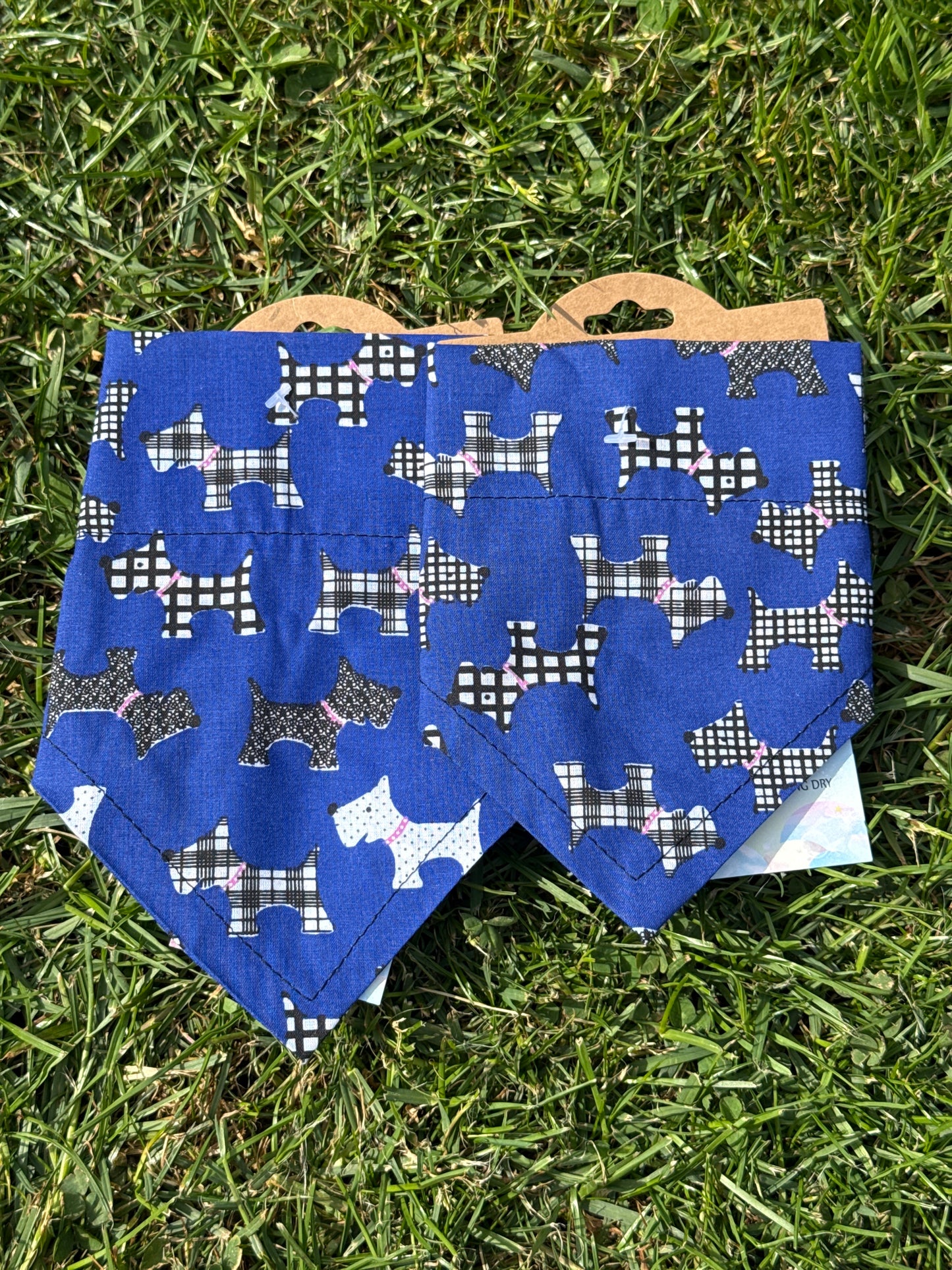 Blue Scotty Dog print Dog bandana