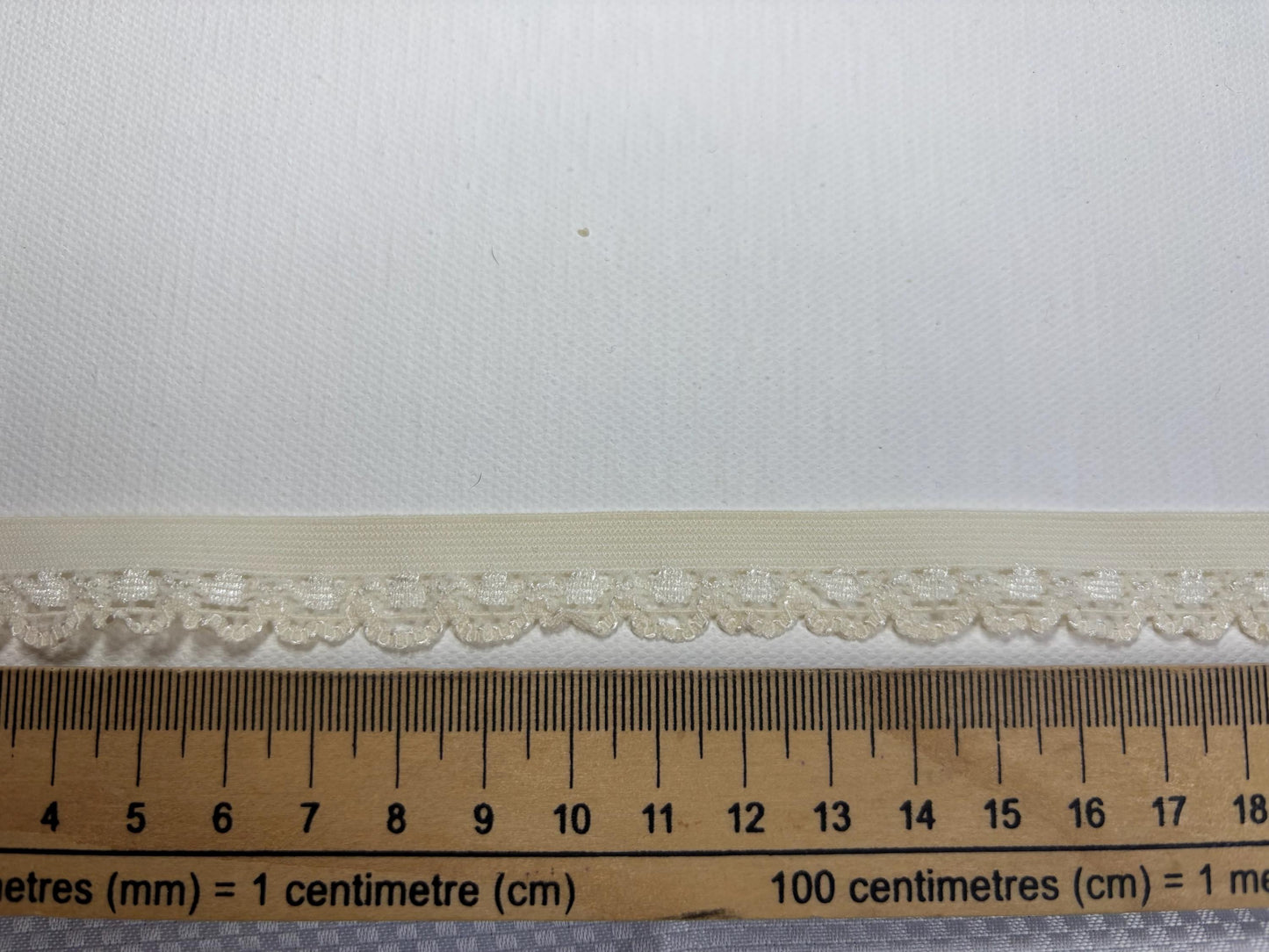 Vintage Ivory Floral Stretch Lace Trim: Sewing & Craft Embellishment