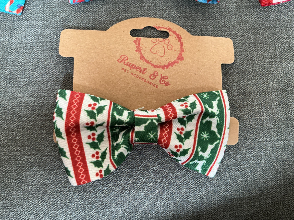 Christmas Dog Collar Bow Tie