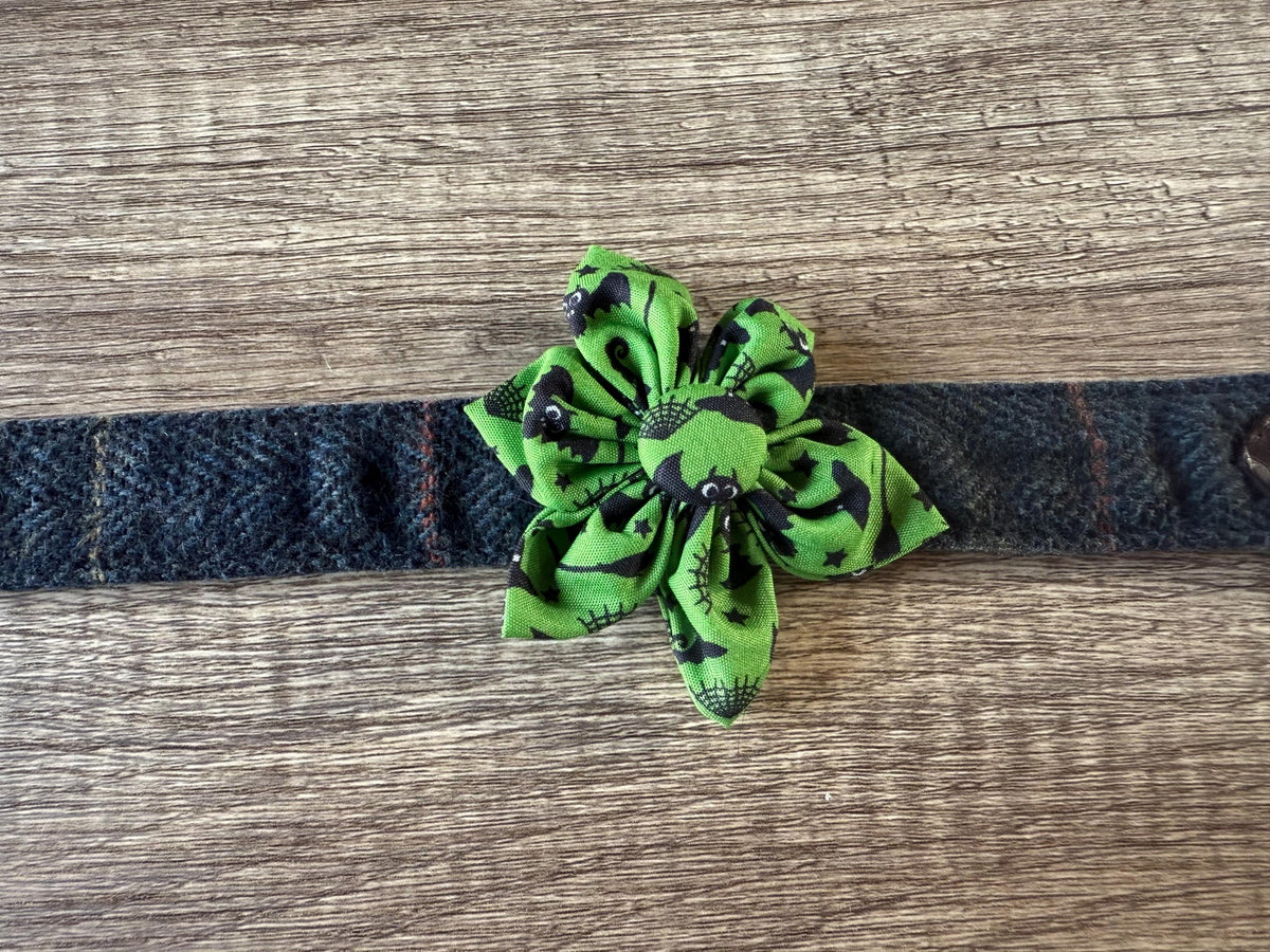 Spooky Halloween Dog Collar Flower | Limited Edition Fabric Pet Accessory | Handmade Collar Decoration for Dogs
