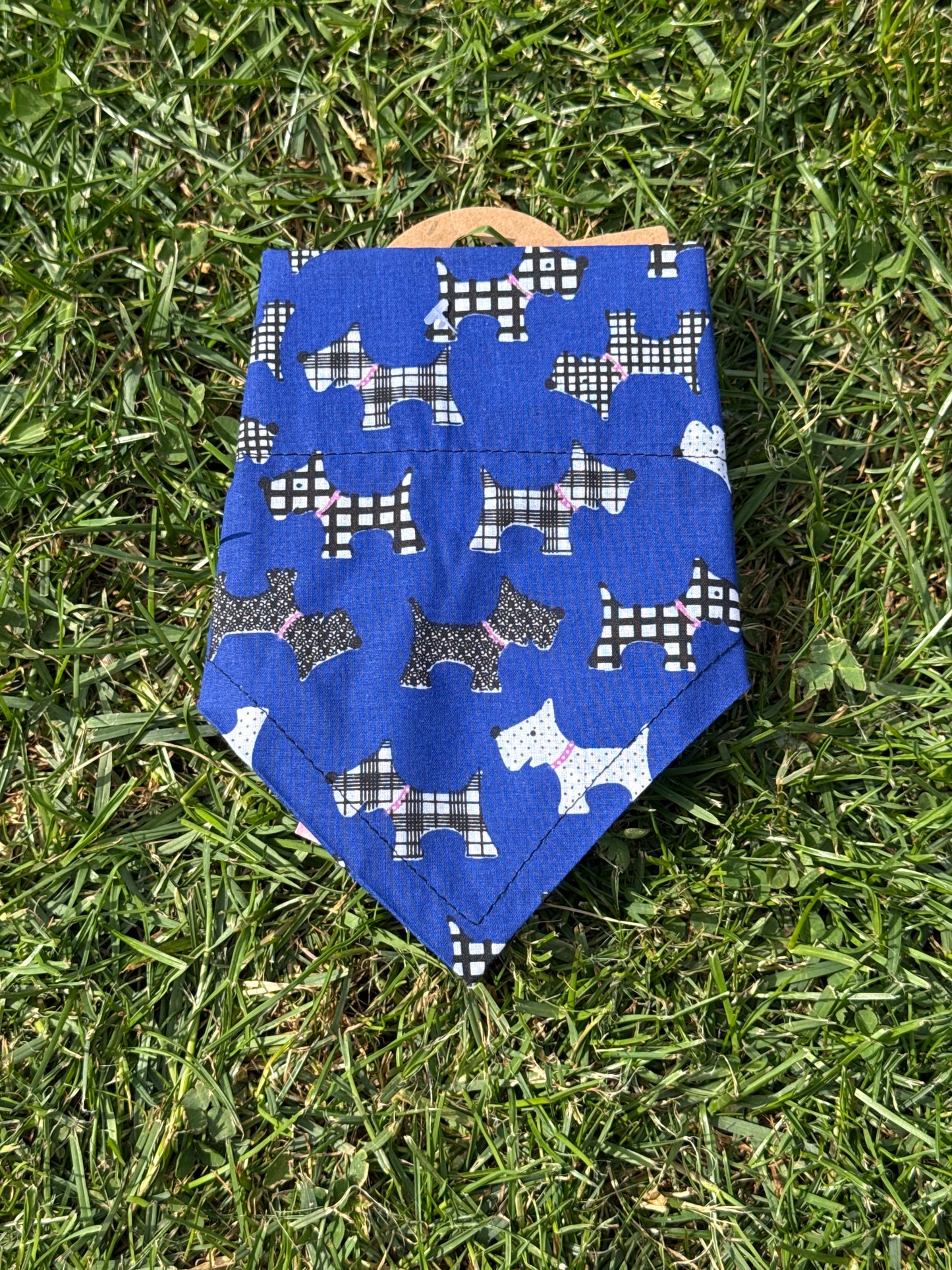 Blue Scotty Dog print Dog bandana