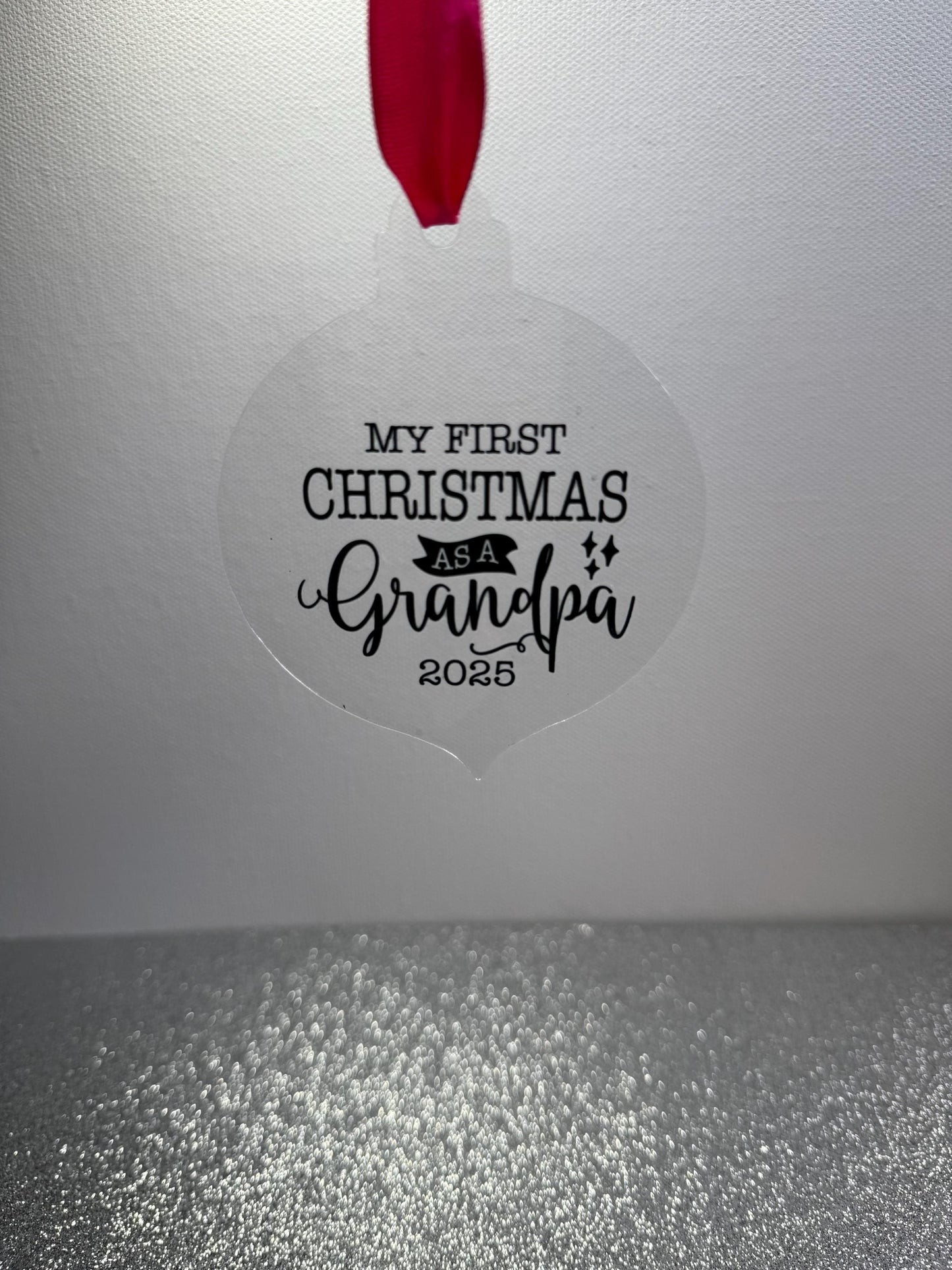 First Christmas as a Grandpa Tree Decoration – First Christmas Grandad– Grandparent Gift – Personalised 2025 Keepsake
