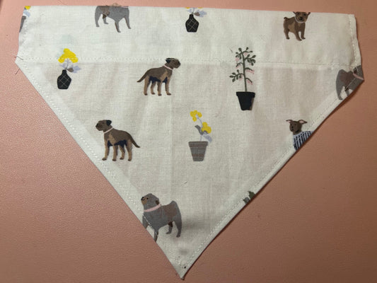 Spring/ Easter Dog Bandana with dogs and flowers