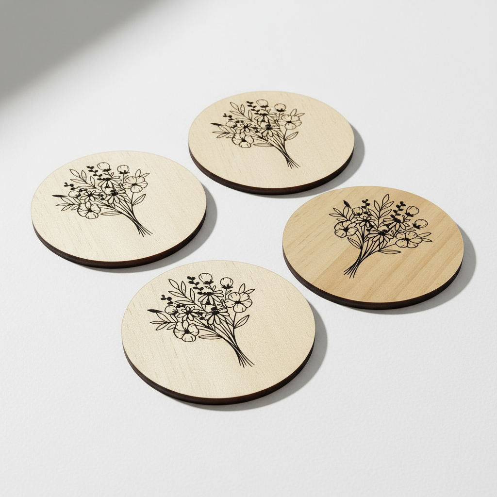 Flower bouquet deign Coaster