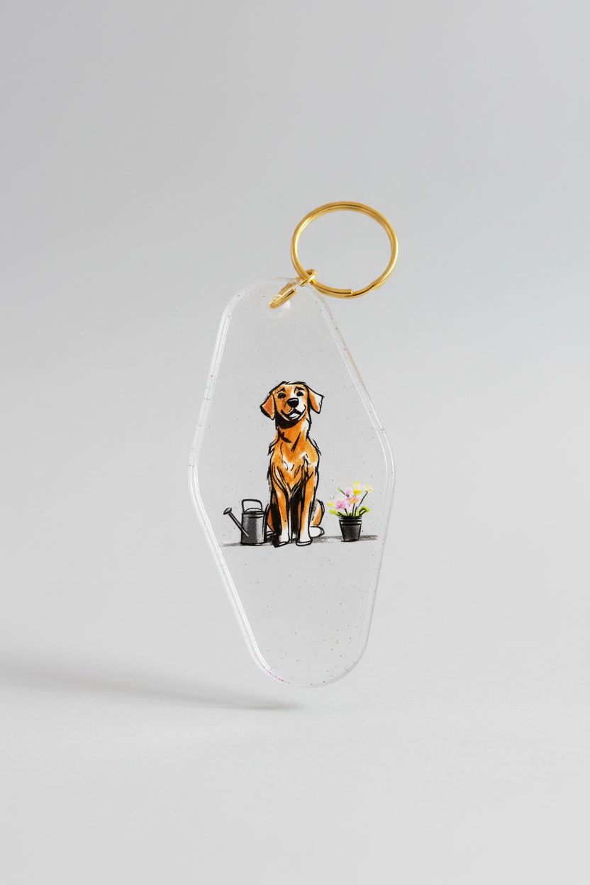 Golden Retriever Keyring