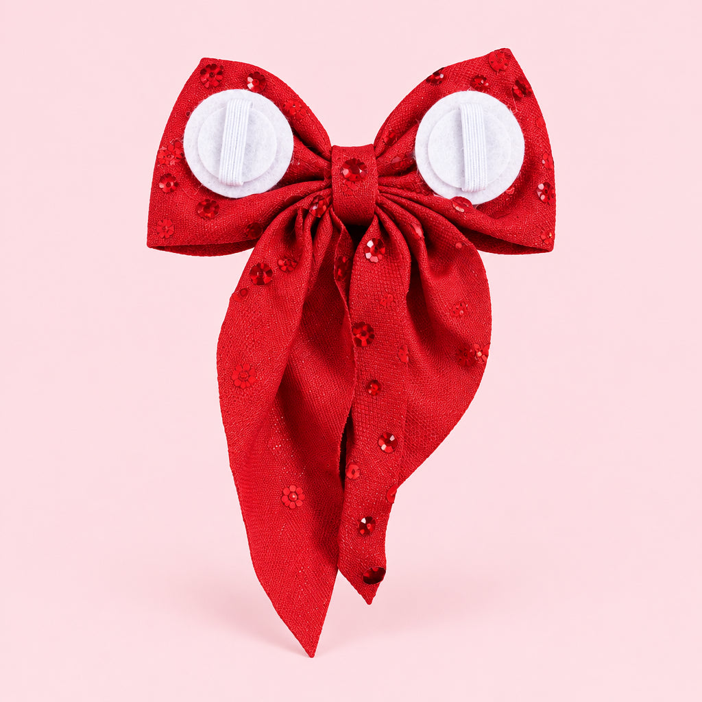 Large Christmas Dog Bow Tie | Festive Collar & Harness Bow | Christmas Dog Accessory | 5 Christmas Designs | Large Dog Bow | Slip On Bow