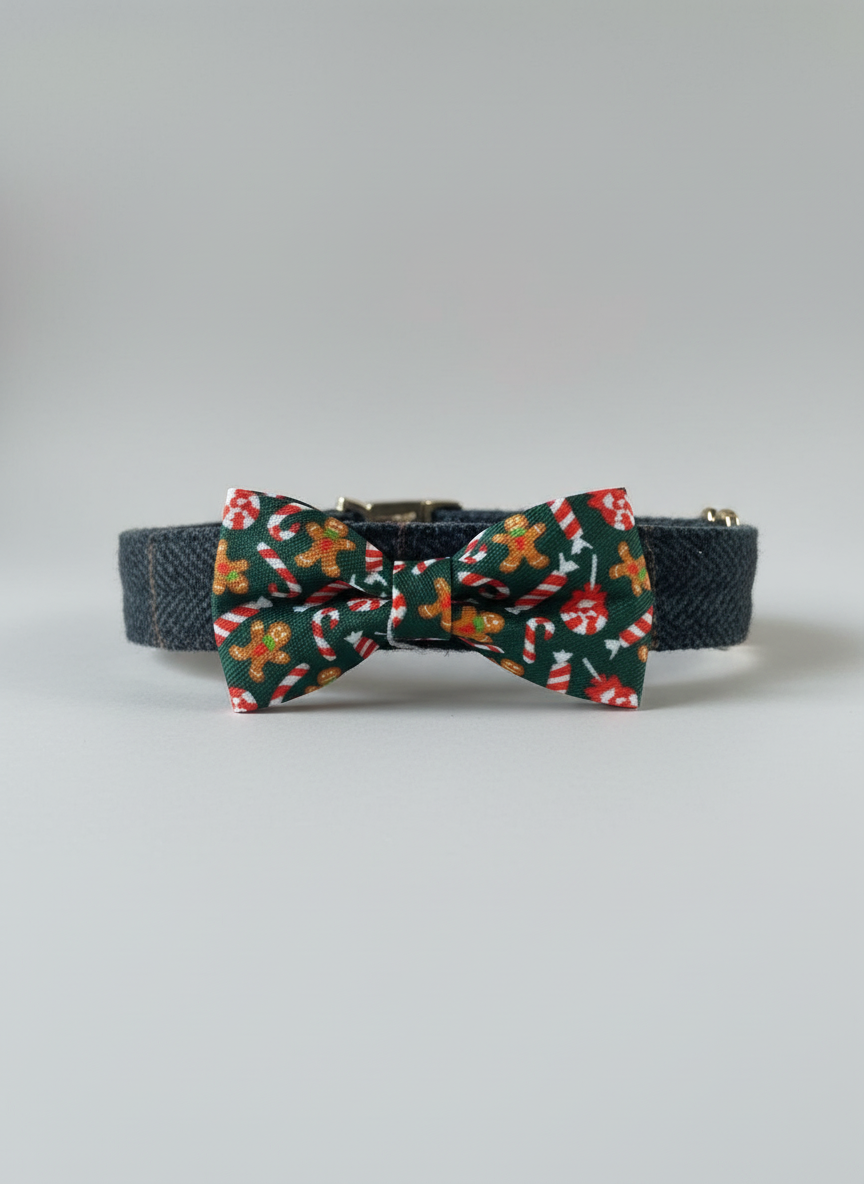 Christmas Dog Collar Bow Tie