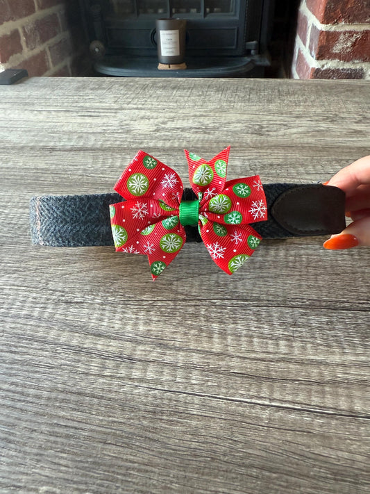 Christmas Dog Collar Bow | Limited Edition Pet Accessory | Ribbon Bow  | Festive Dog Collar Add-On |  Pet Costume