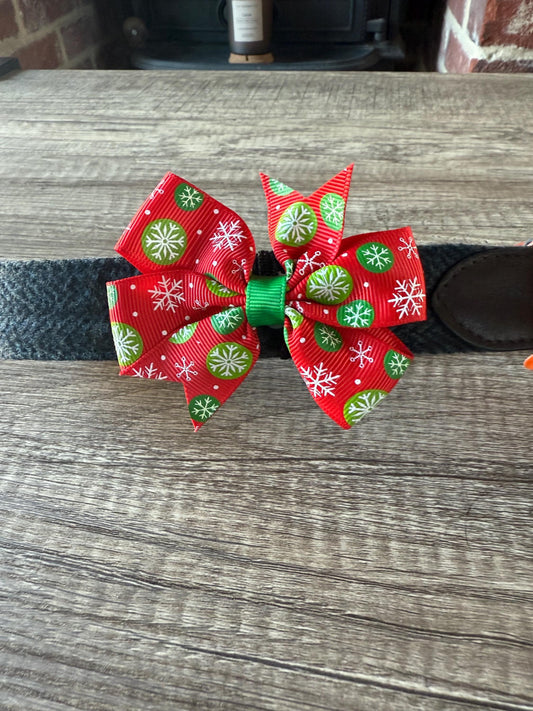 Christmas Dog Collar Bow | Limited Edition Pet Accessory | Ribbon Bow  | Festive Dog Collar Add-On |  Pet Costume