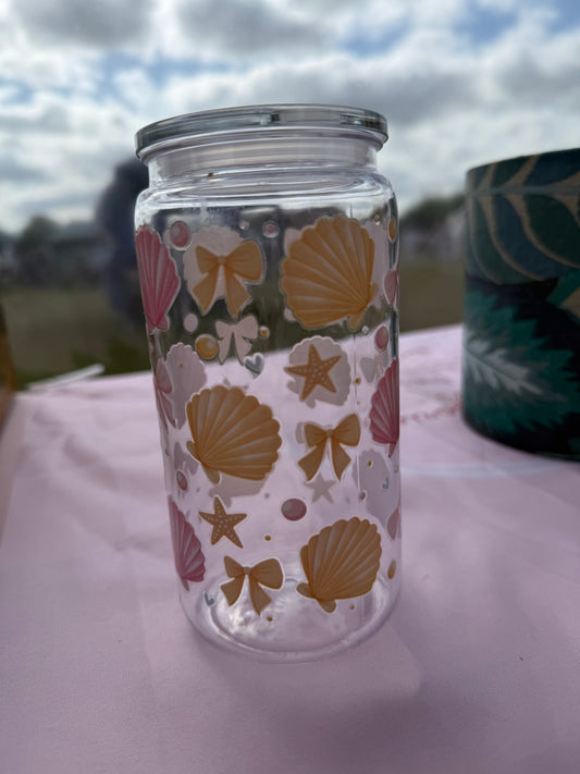 Pink and yellow seaside shells