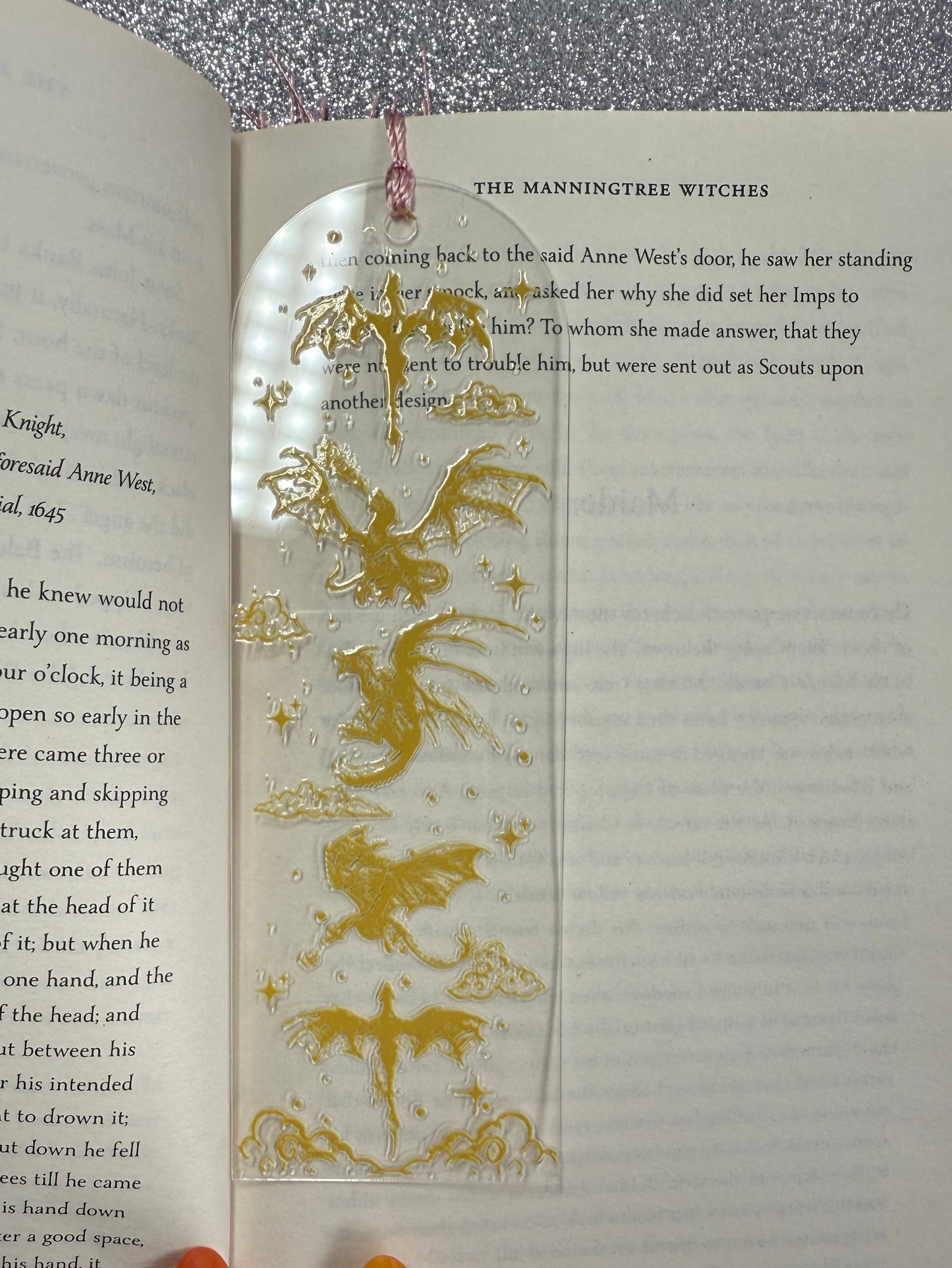 Fourth Wing inspired Bookmark - golden dragons