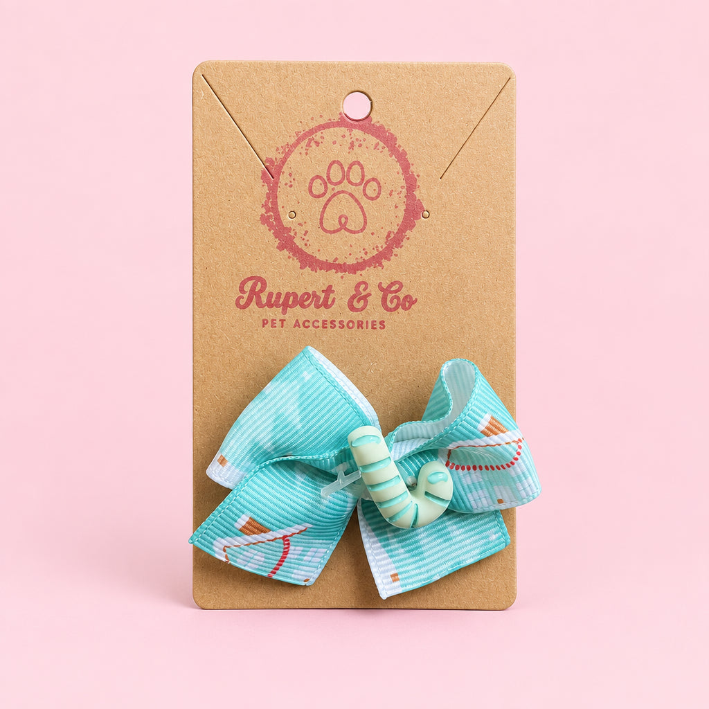Christmas Dog Hair Bow – Small Elastic Collar & Hair Accessory