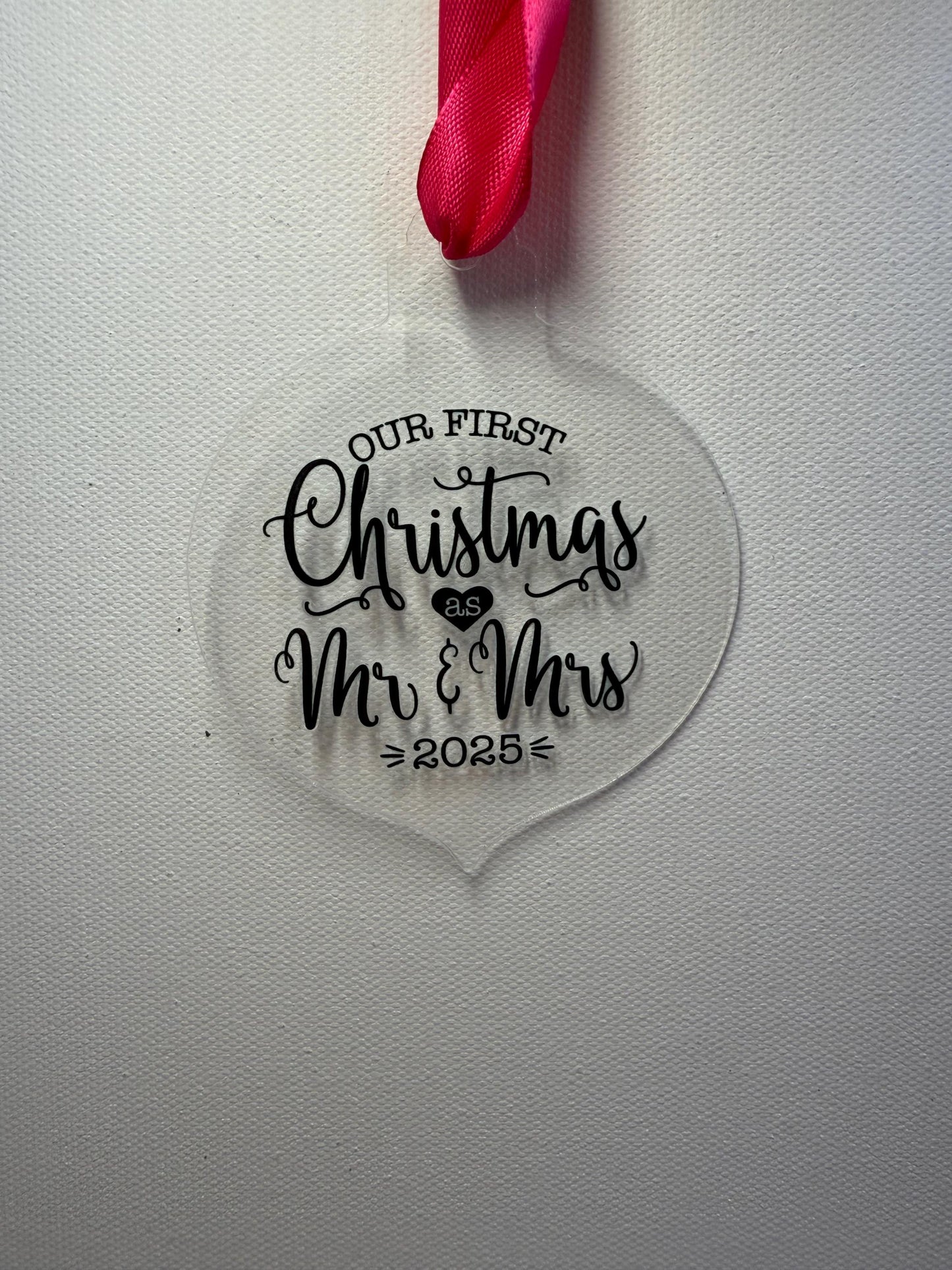 First Christmas as Mr and Mrs Tree Decoration – First Christmas Ornament – wedding Gift – Personalised Ornament – 2025 Keepsake