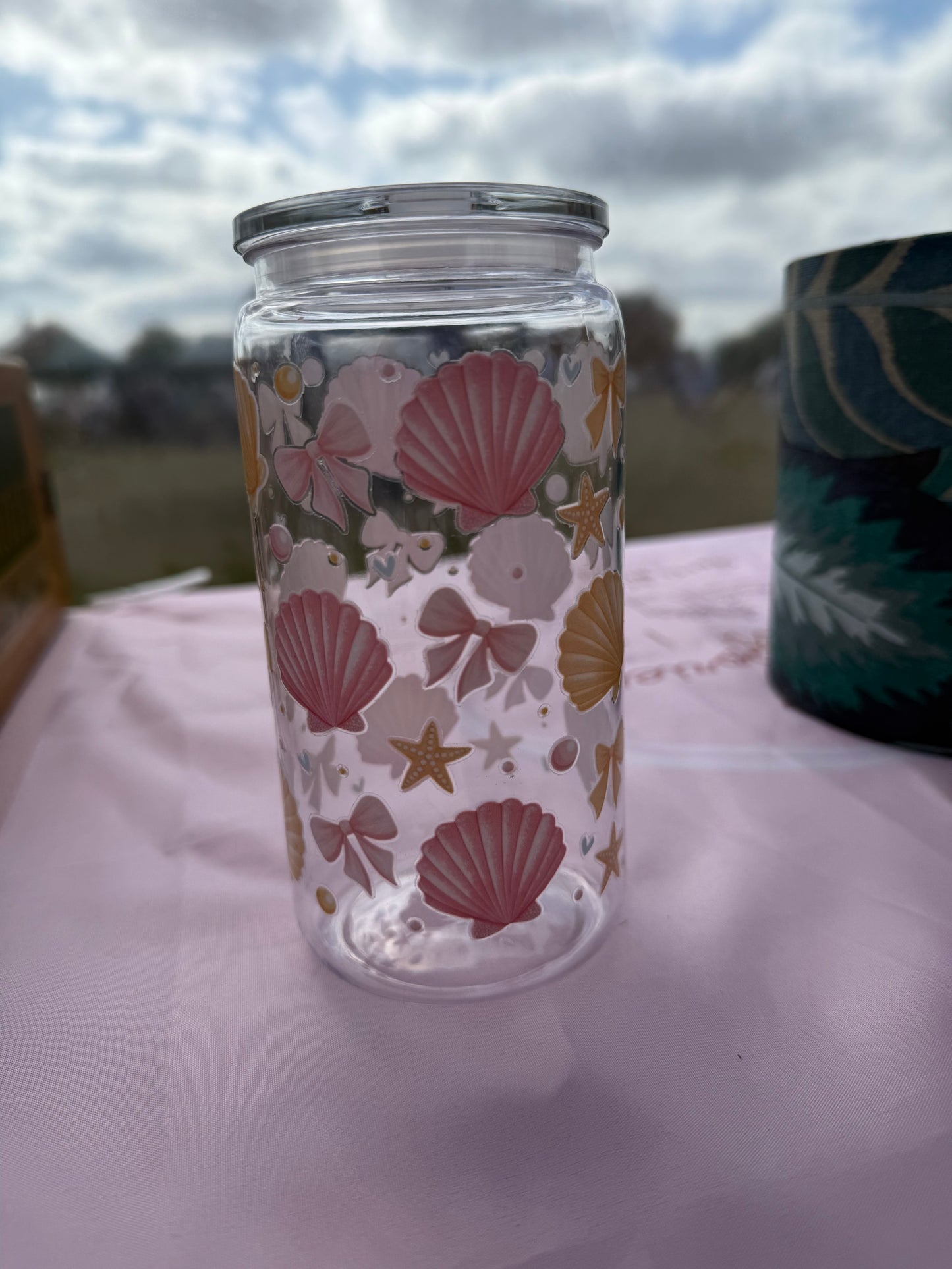 Pink and yellow seaside shells