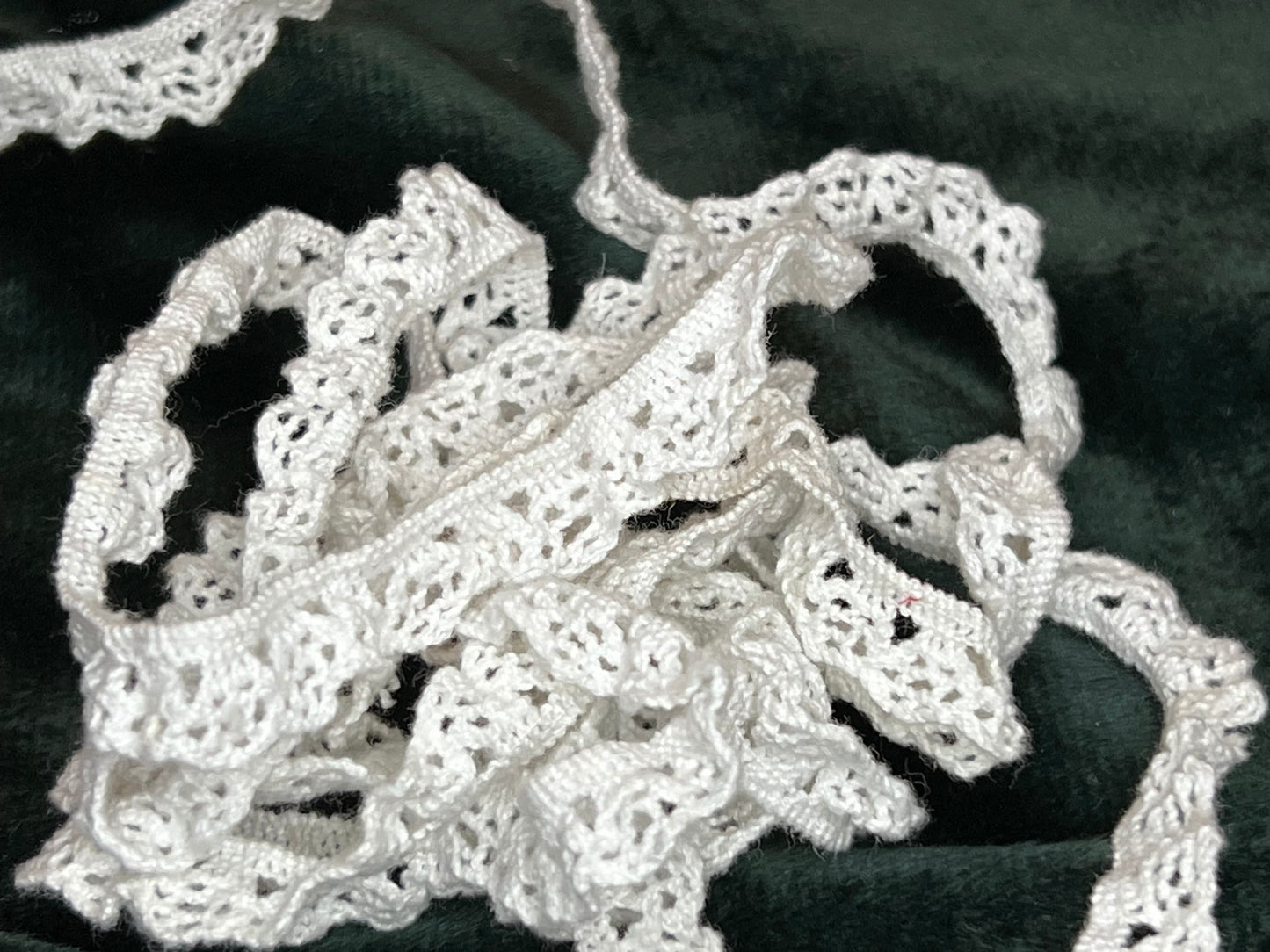 White cotton elastic lace trim