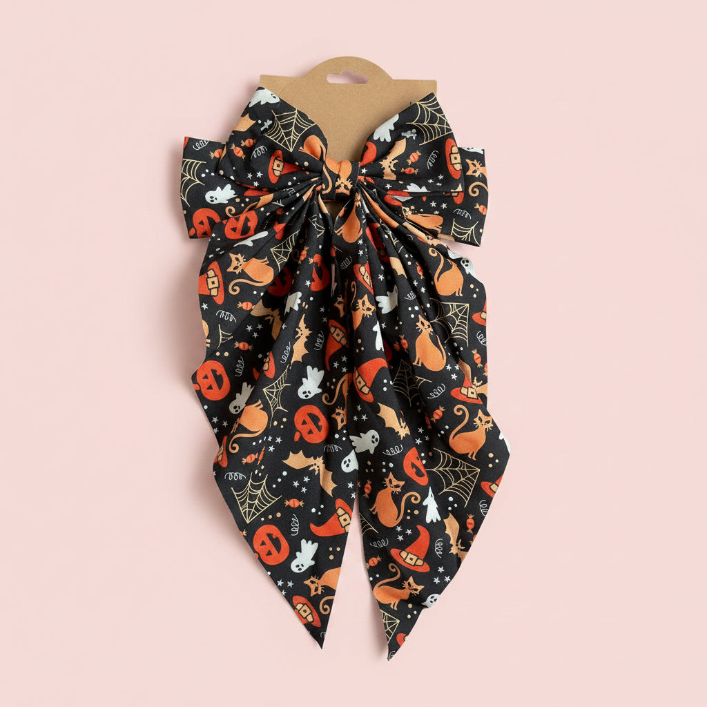 Spooky Halloween Dog Collar Bow Extra Large