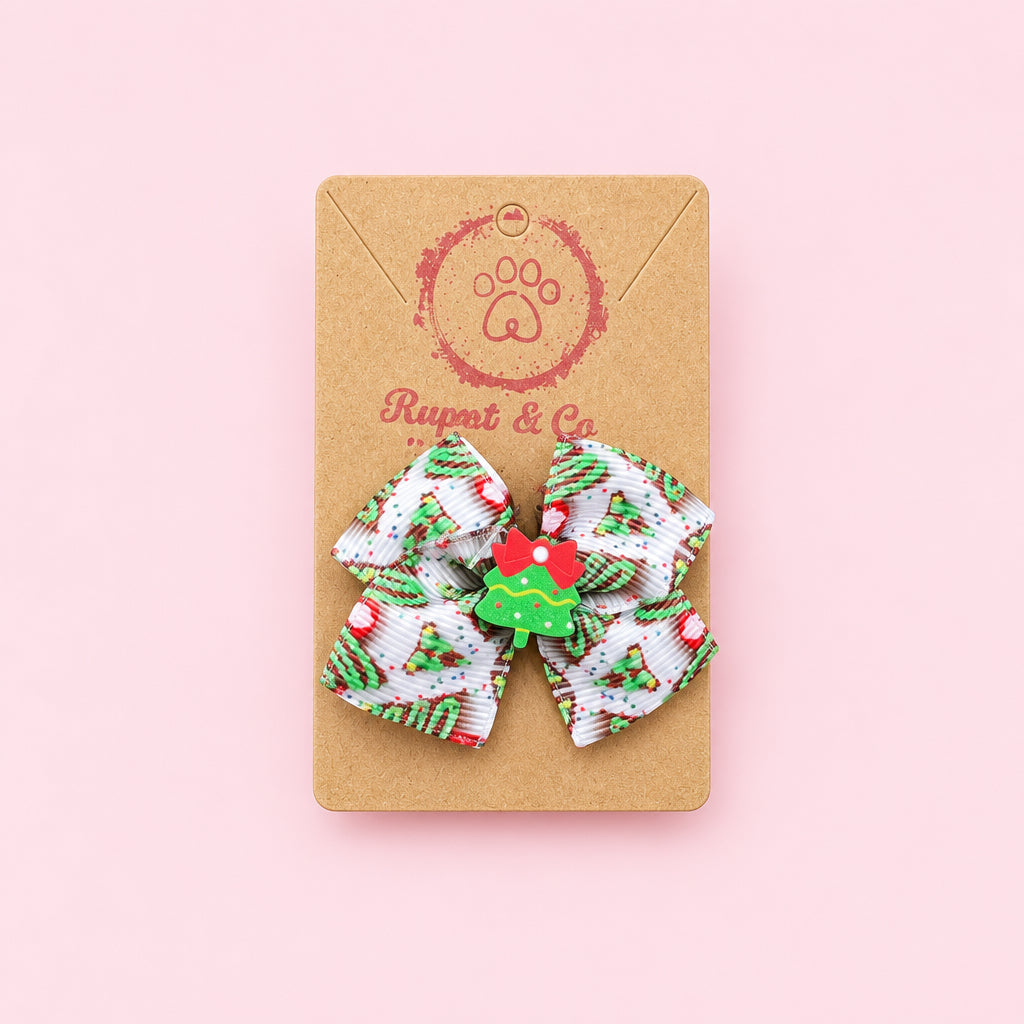 Christmas Dog Hair Bow | FFestive Dog Hairband selection  | Small Dog Collar Bow | Christmas Dog Accessory | Dog Hair Bow with Elastic | Festive Pet Gift