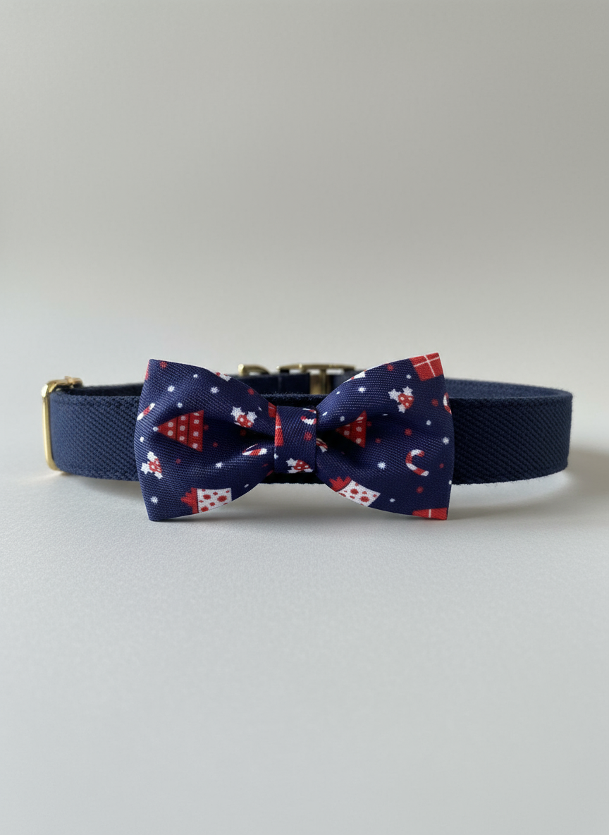 Christmas Dog Collar Bow Tie