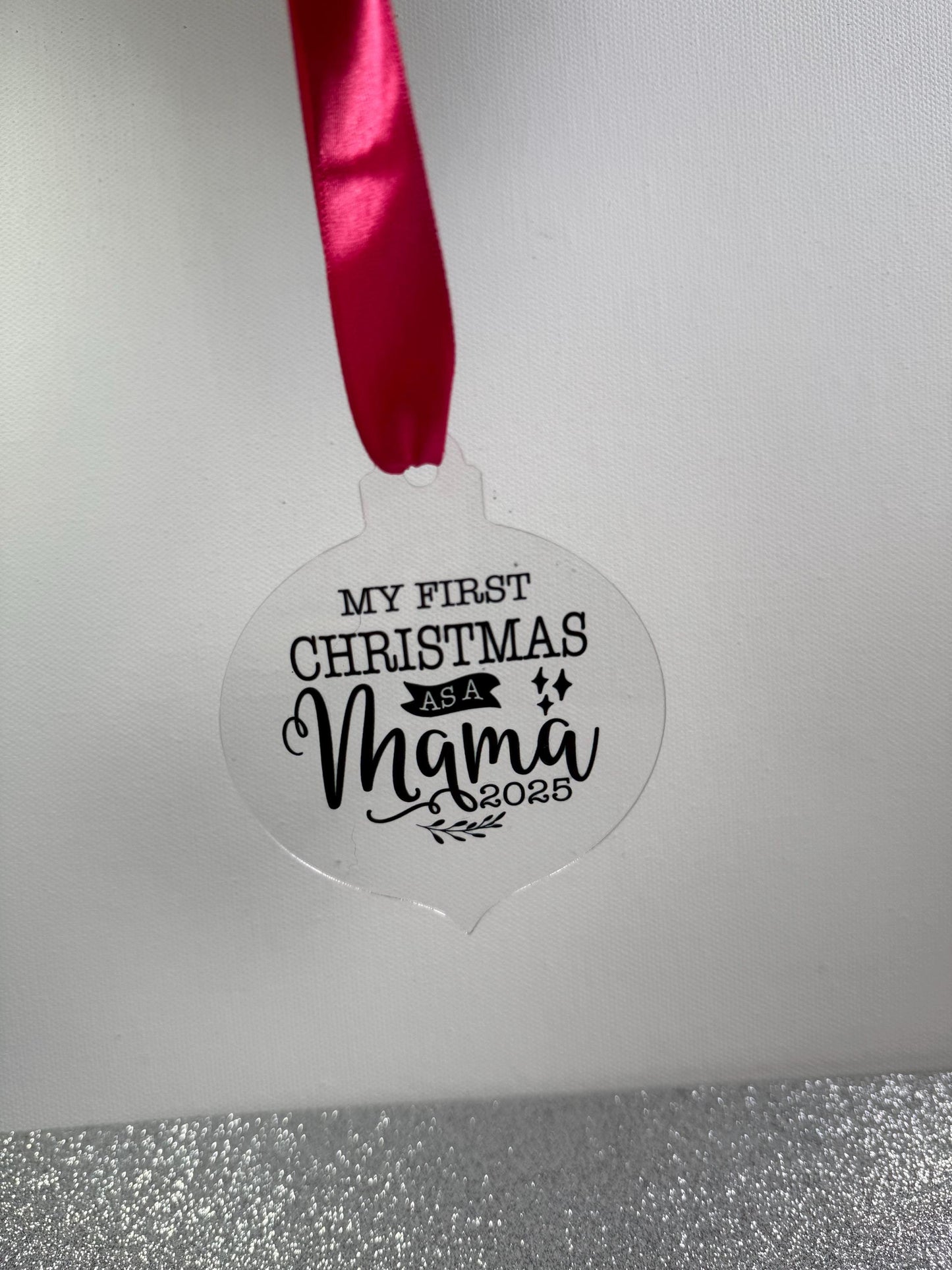 First Christmas as a Mama Tree Decoration – First Christmas Mum – Parent Gift – Personalised 2025 Keepsake