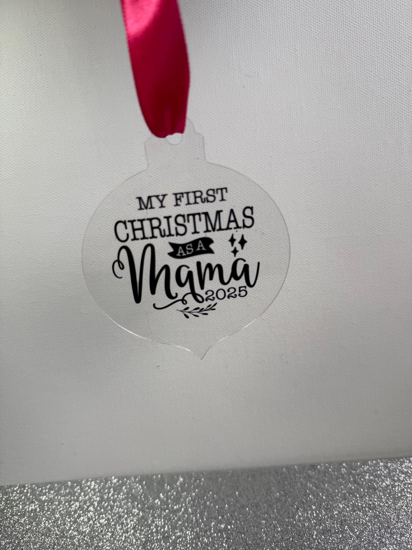 First Christmas as a Mama Tree Decoration – First Christmas Mum – Parent Gift – Personalised 2025 Keepsake