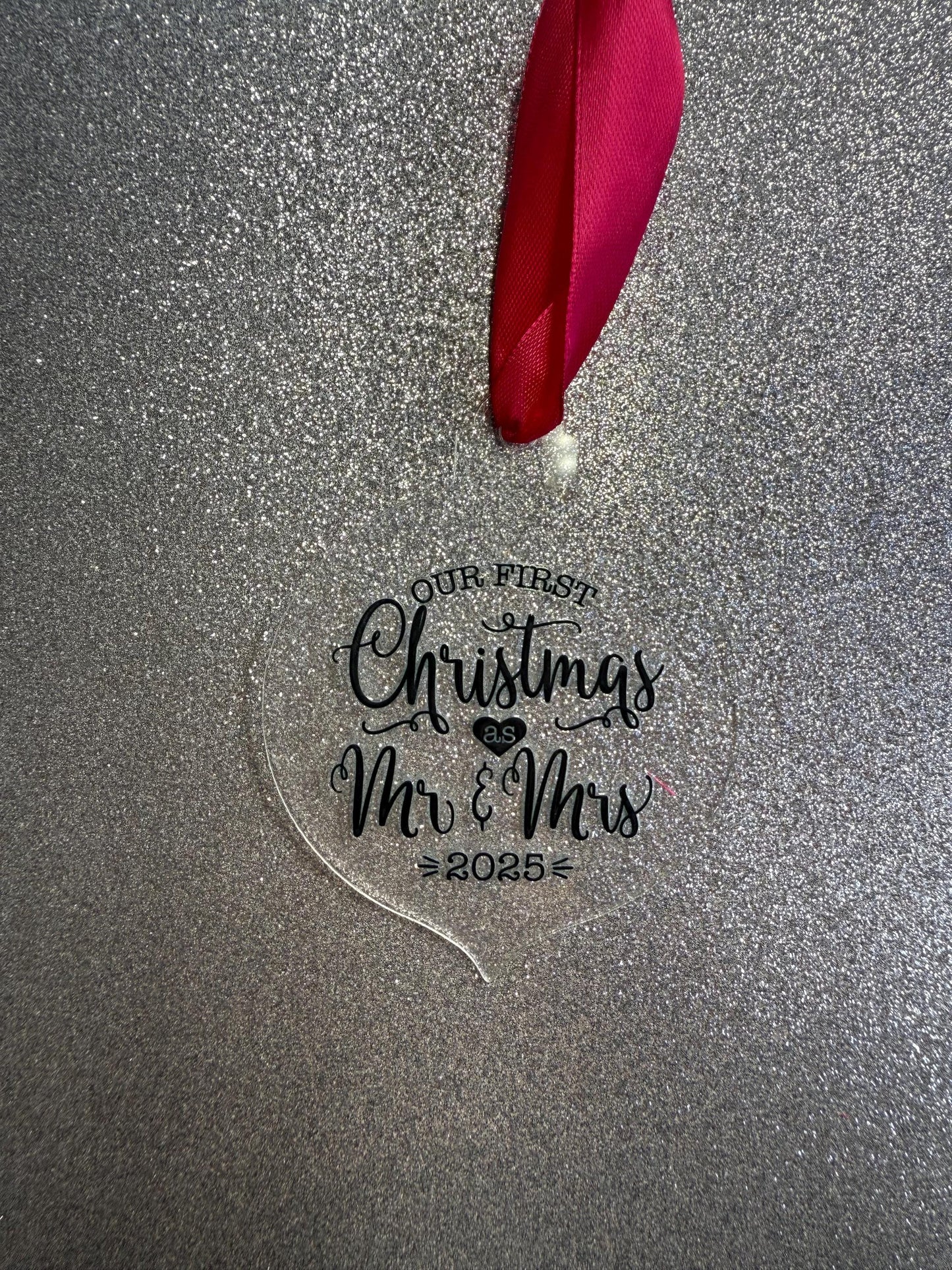 First Christmas as Mr and Mrs Tree Decoration – First Christmas Ornament – wedding Gift – Personalised Ornament – 2025 Keepsake