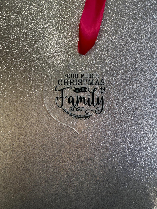 First Christmas as a Family Tree Decoration – Family Christmas –  Gift – Personalised 2025 Keepsake - couples gift