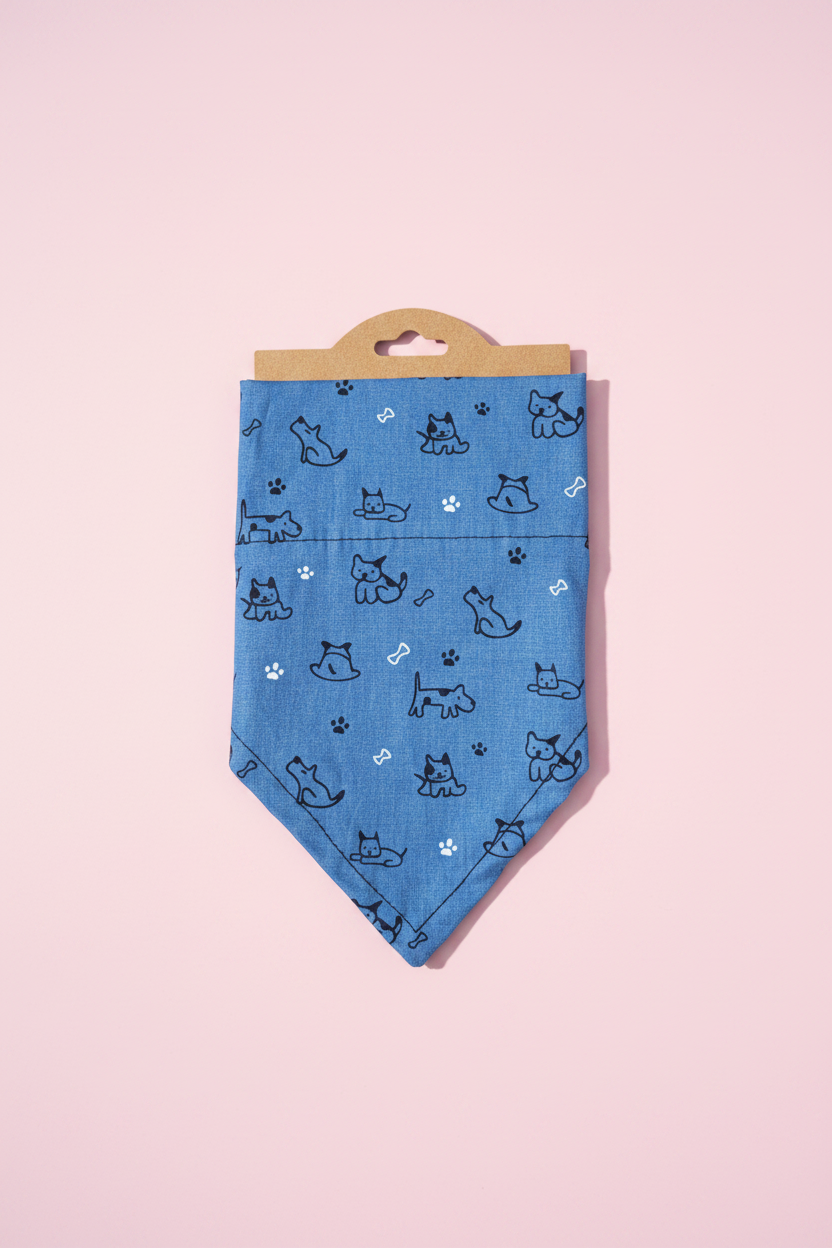 Navy Dog and Cat Dog bandana