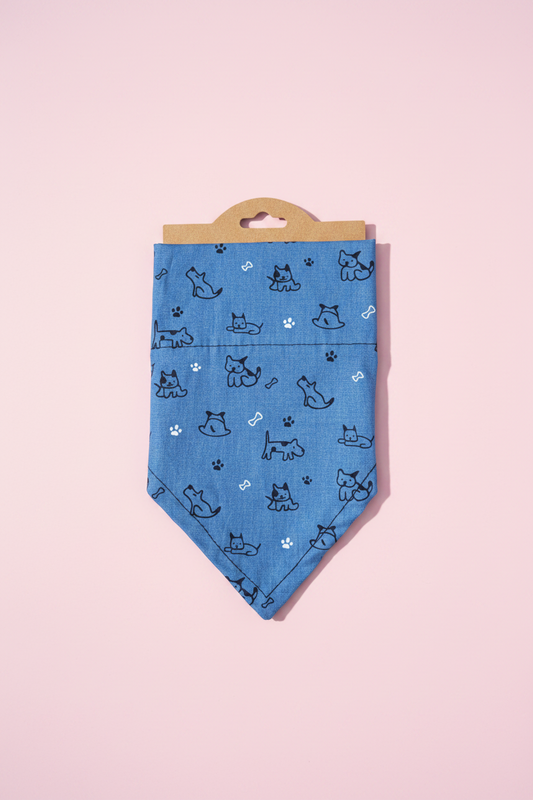 Navy Dog and Cat Dog bandana