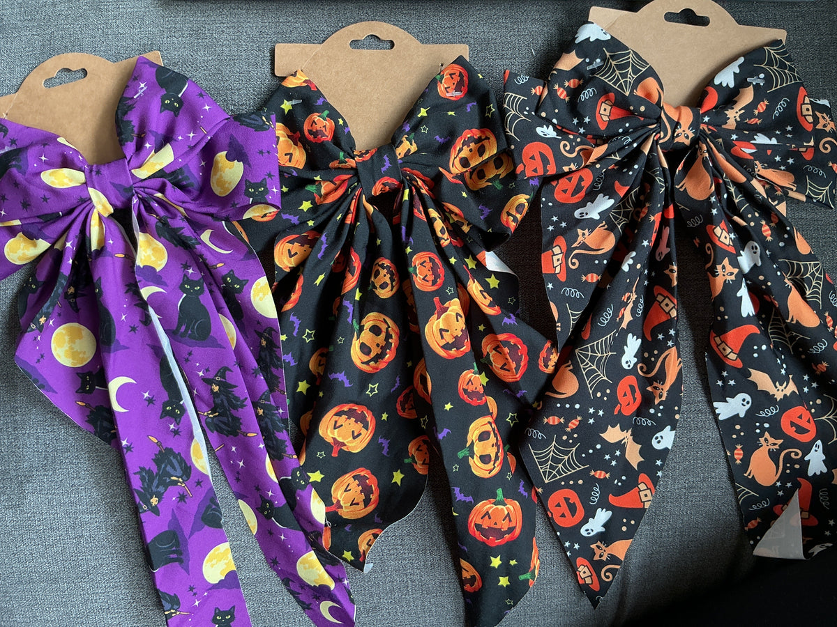 Spooky Halloween Dog Collar Bow Extra Large
