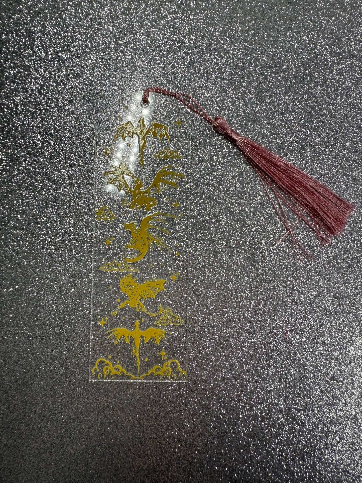 Fourth Wing inspired Bookmark - golden dragons