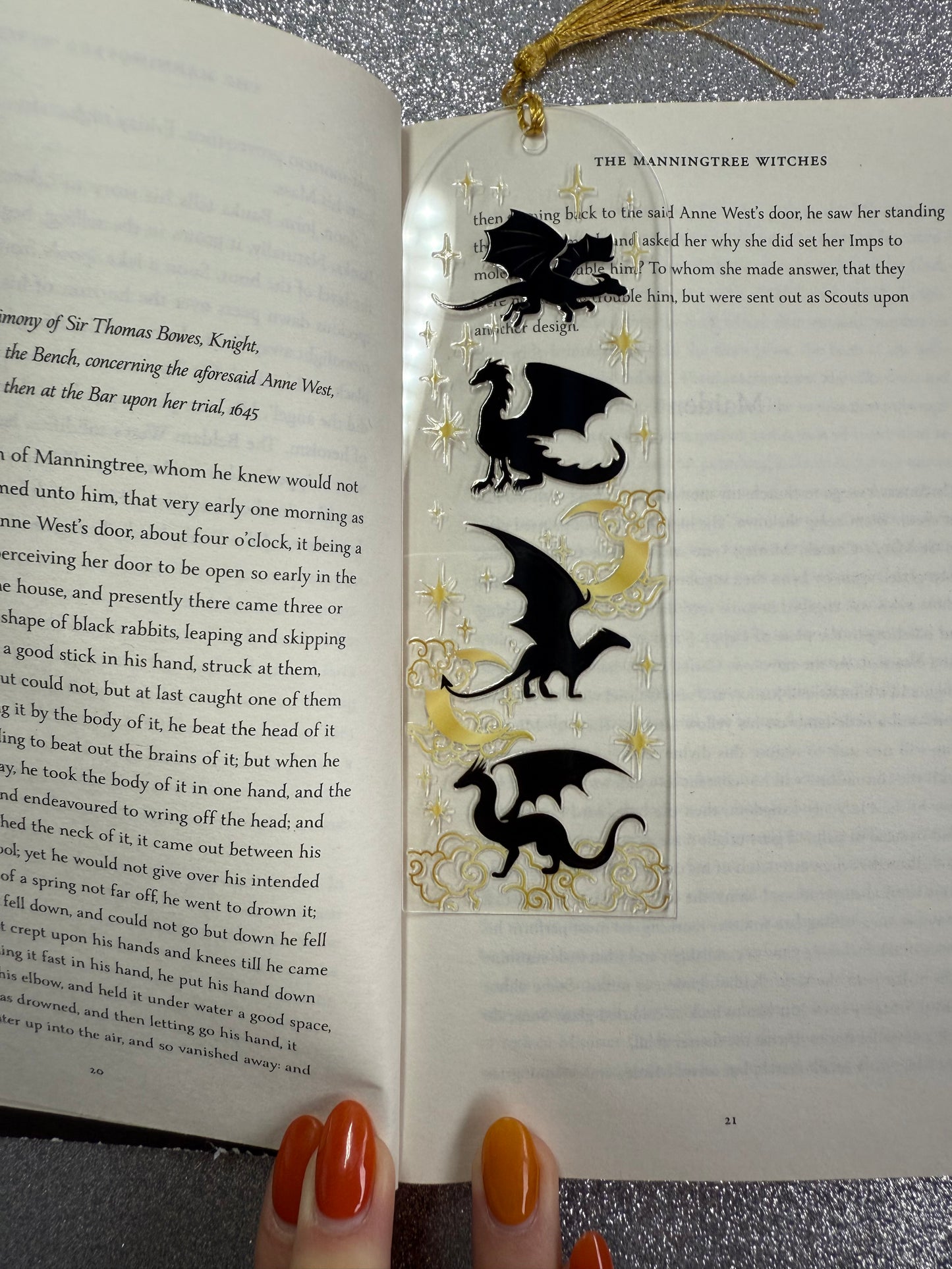 Black Dragon Fourth Wing Bookmark - 4 Dragons