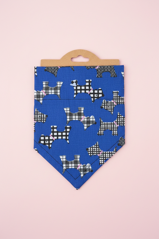 Blue Scotty Dog print Dog bandana